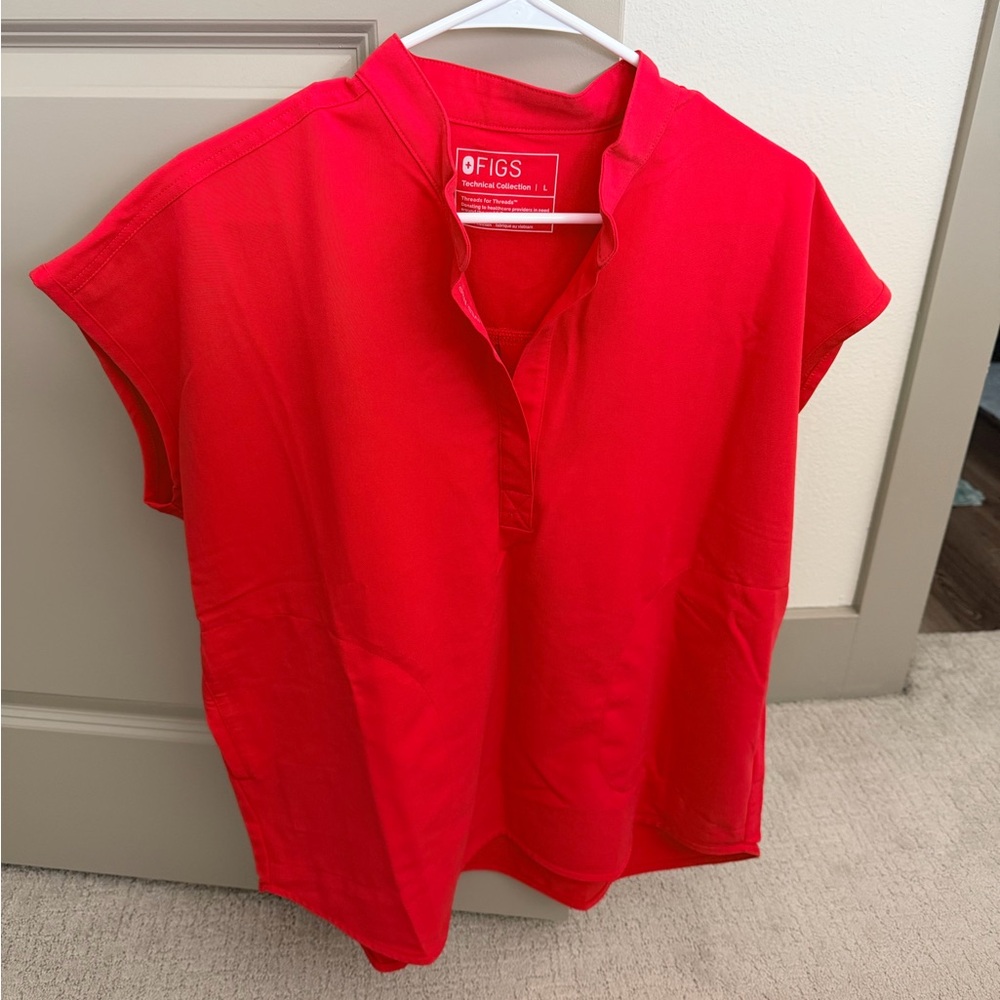 Figs Women's Bright Red Scrub Top